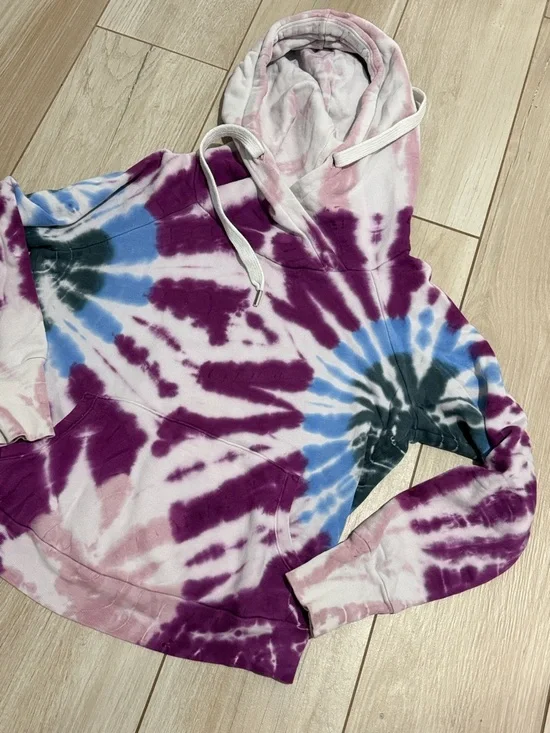 NSF SoulCycle Exclusive Tie-Dye Pullover Hoodie in Purple Blue Gray White Small - Picture 3 of 6